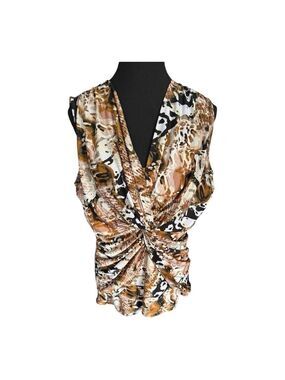 Milano Ladies animal print blouse - size Large